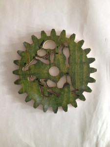 Milled spur gear with 2 men
